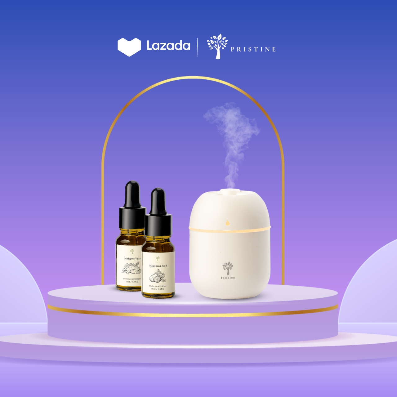Pristine x Lazada Hotel Aroma Concentrates + Diffuser Brand Box | Special Surprise Box