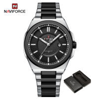 NAVIFORCE Men Fashion Casual Stainless Steel Calendar Watches Original Watches with Luminous Hands
