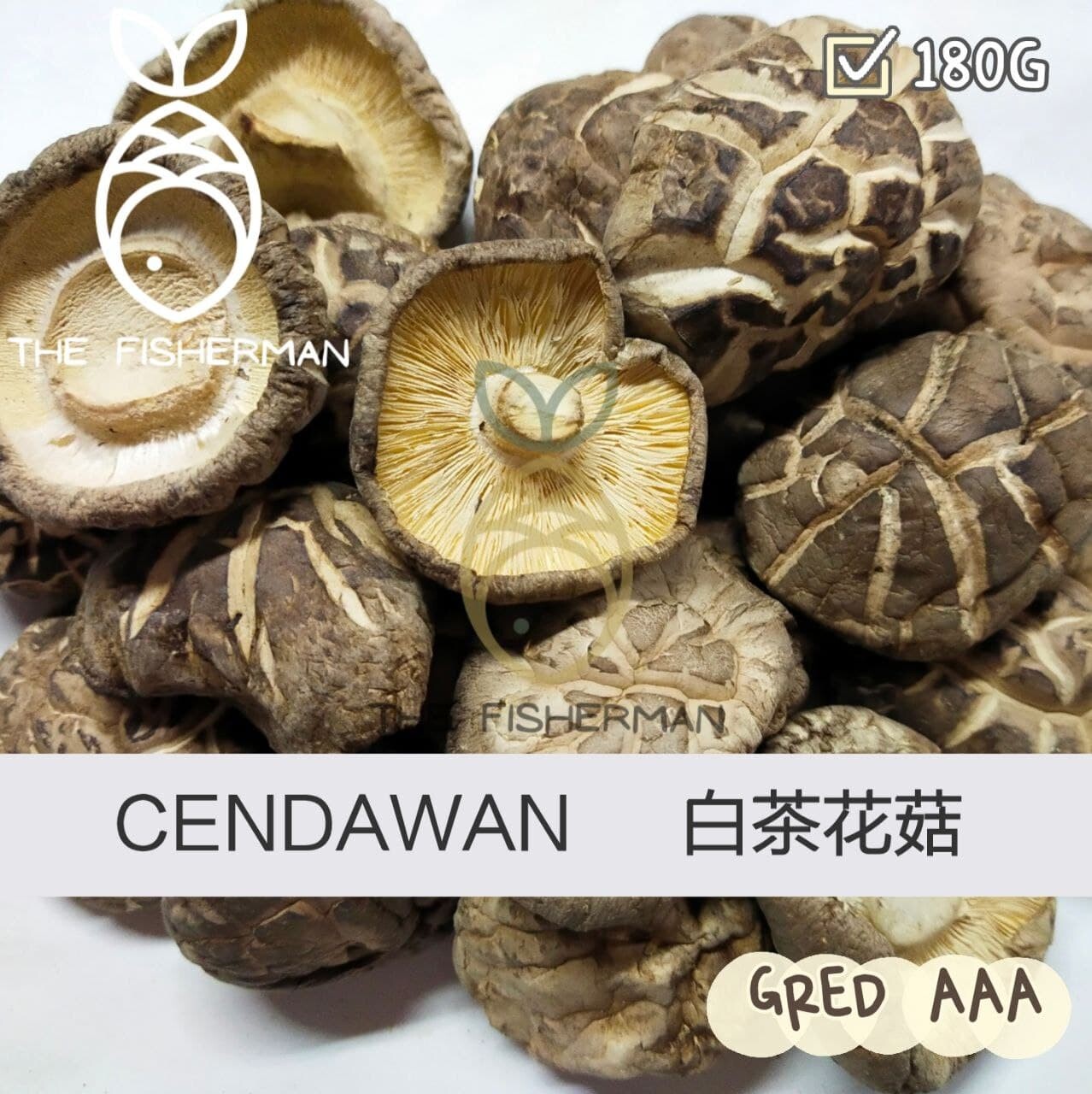 [Premium] Dried Tea Flower Mushroom 特级白茶花菇 (100G/180G/300G/500G) - The Fisherman