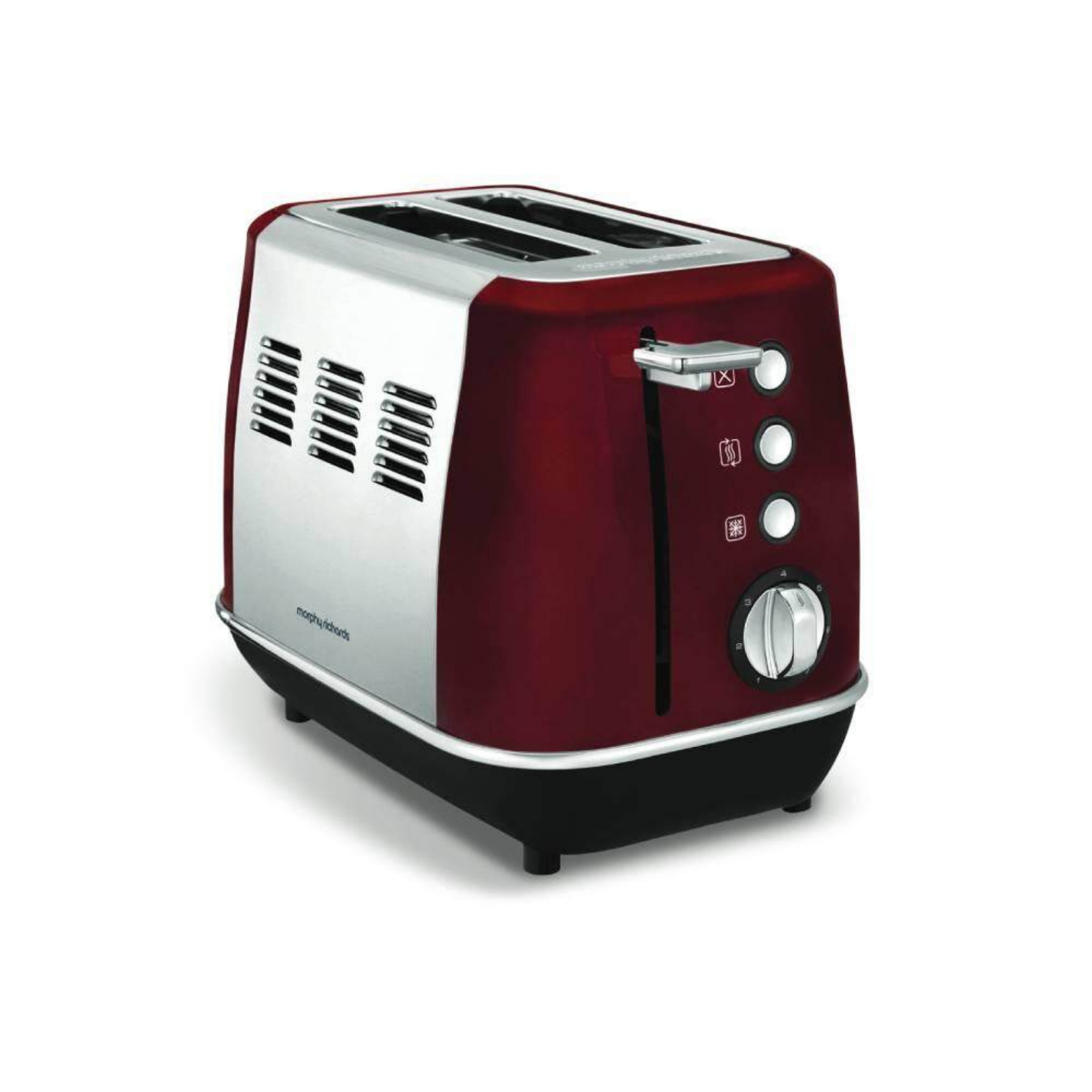 Morphy Richards Evoke Red 2 Slice Toaster - Auto High Lift Function | Variable Browning Control | Removable Crumb Trays
