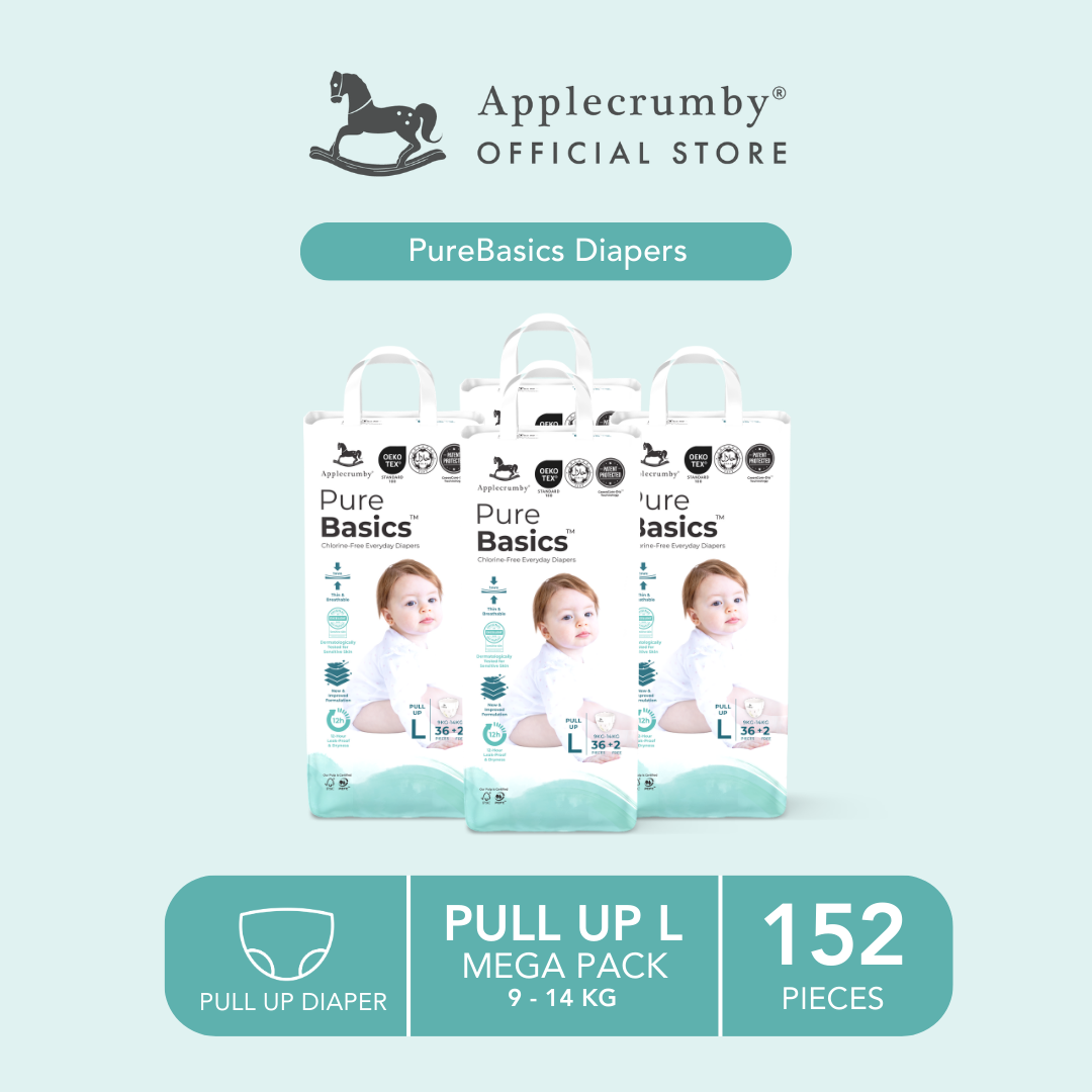 [Mega 4 Packs] Applecrumby® PureBasics Diapers