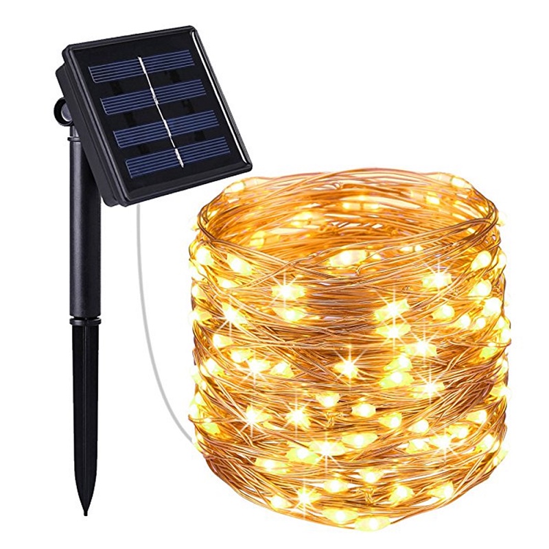 LED Outdoor Solar String Lights 10m solar lamp for Fairy Holiday Christmas Party Garland Lighting Waterproof Color lamp