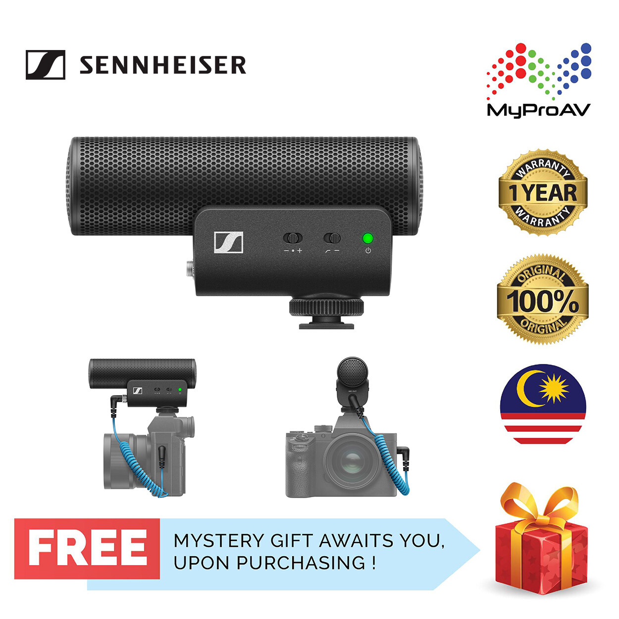 SENNHEISER MKE 400 Highly Directional Compact Shotgun Microphone