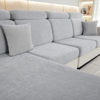 Thicken Chenille Sofa Seater Cover Plain Velvet Soft Sofa Couch Cover
