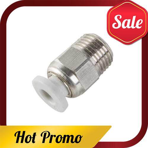 Creality 3D PC4-M10 Male Straight Pneumatic Tube Push Fitting Connector for CR-10 Series / Ender-3 Bowden Extruder 3D Printer, 1pcs (Silvery)