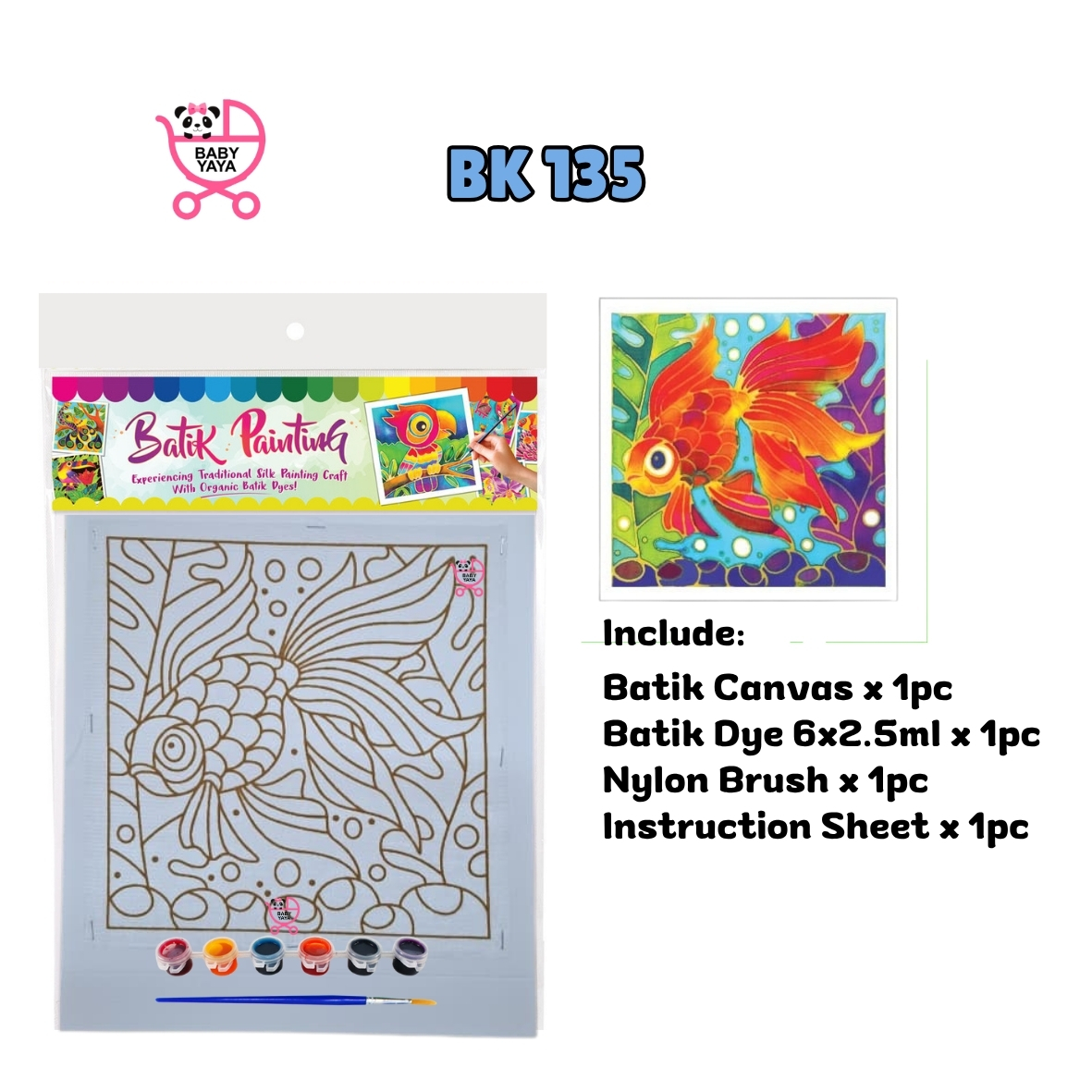 BABYYAYA Kids Batik Painting Kit Sea World Theme DIY Art Craft Set with Colours & Brush Educational Creative Activity