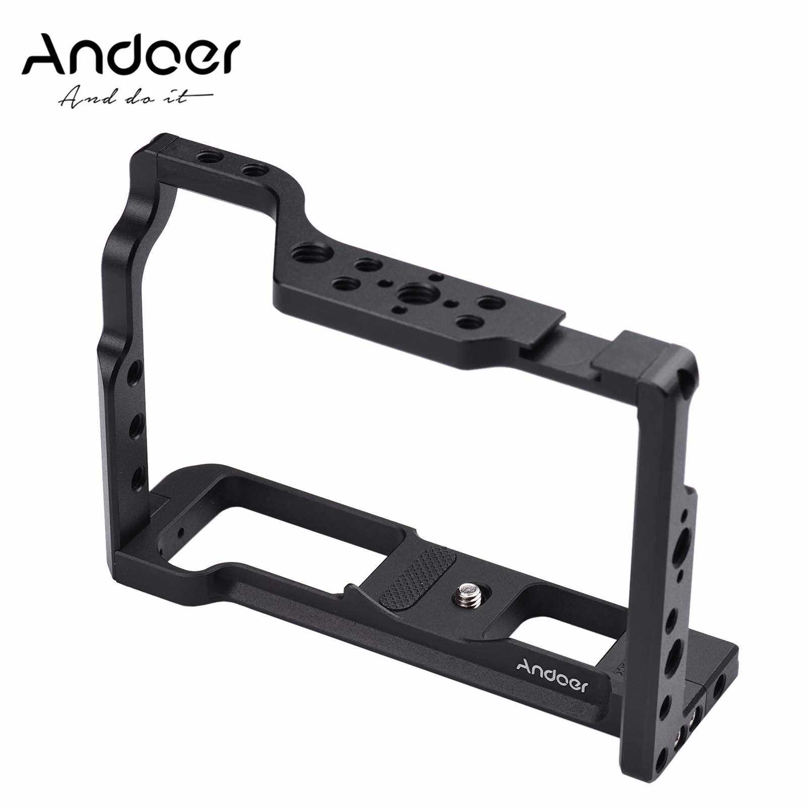 Andoer Aluminum Alloy Camera Cage Protective Vlog Cage Film Making System with Cold Shoe for Microphone Fill Light Compatible with Fujifilm X-T3 X-T2 ILDC Camera (Standard)