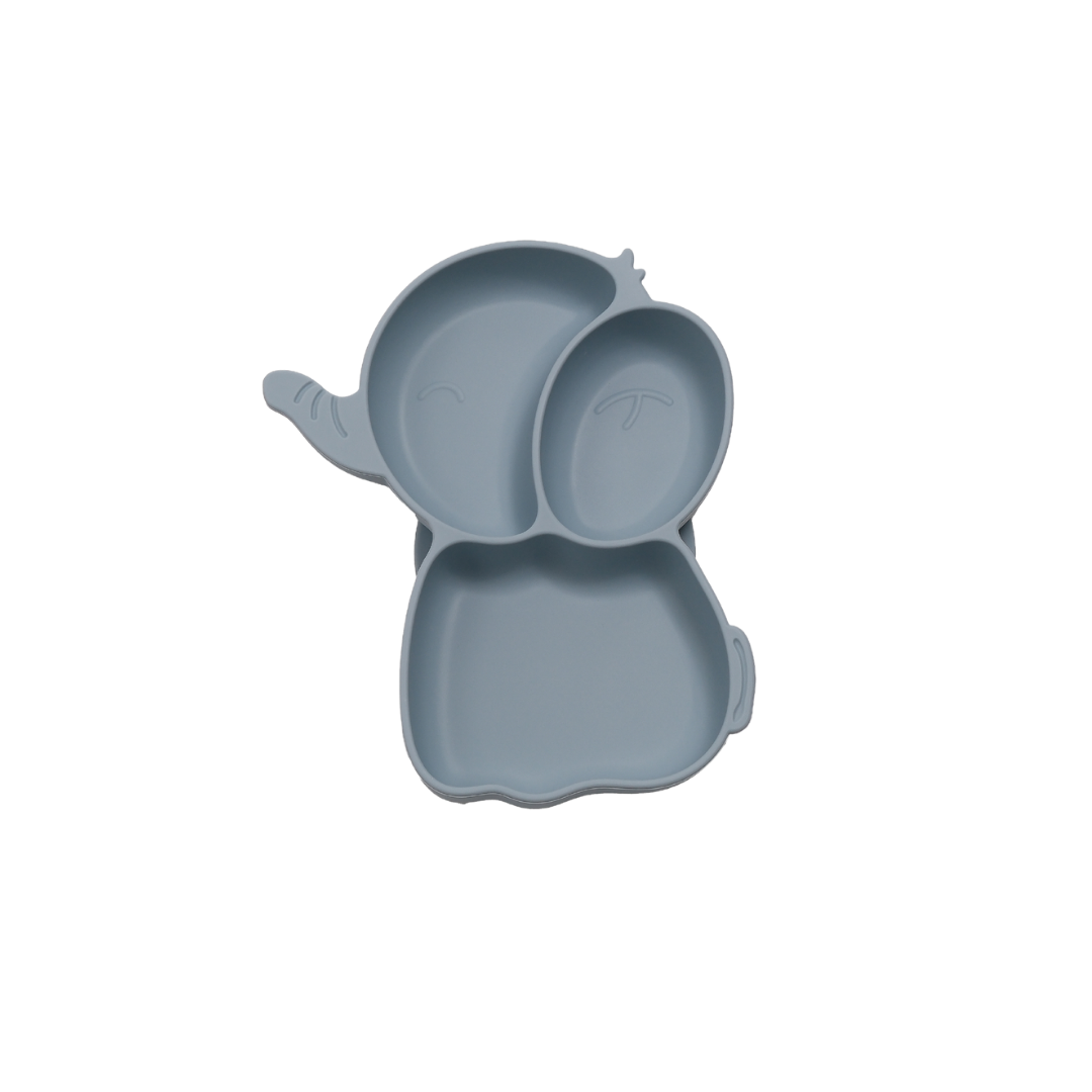 Iconic Babycare Silicone Plate - Elephant Dark Pink/ Olive/ Beige/ Dusty Blue/ Mango/ Rose Pink