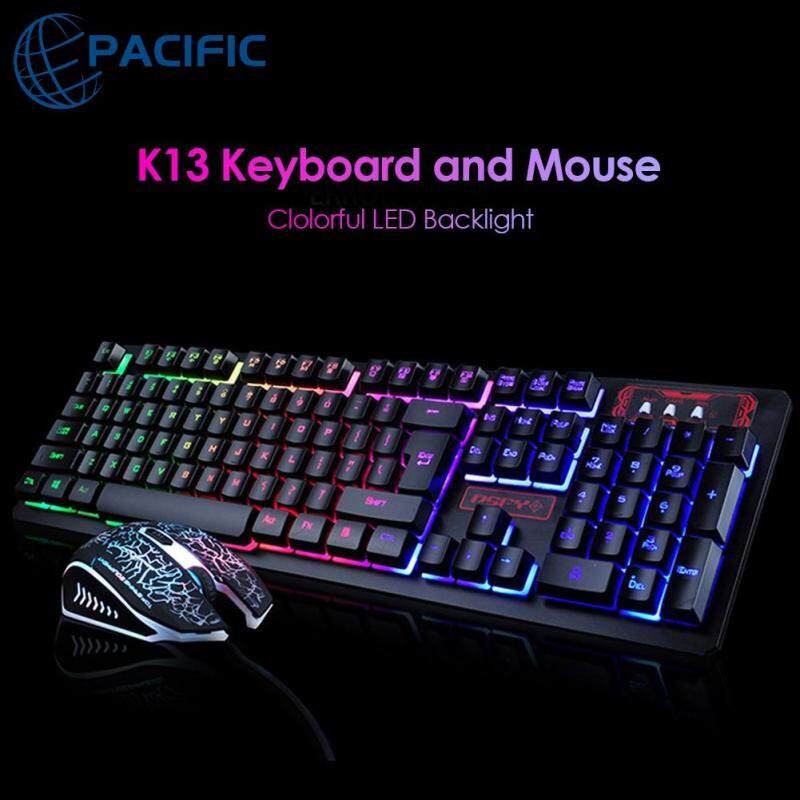 Professional K13 Gaming Wired Keyboard and Mouse Combo Set Backlight Silent for PC Laptop Singapore