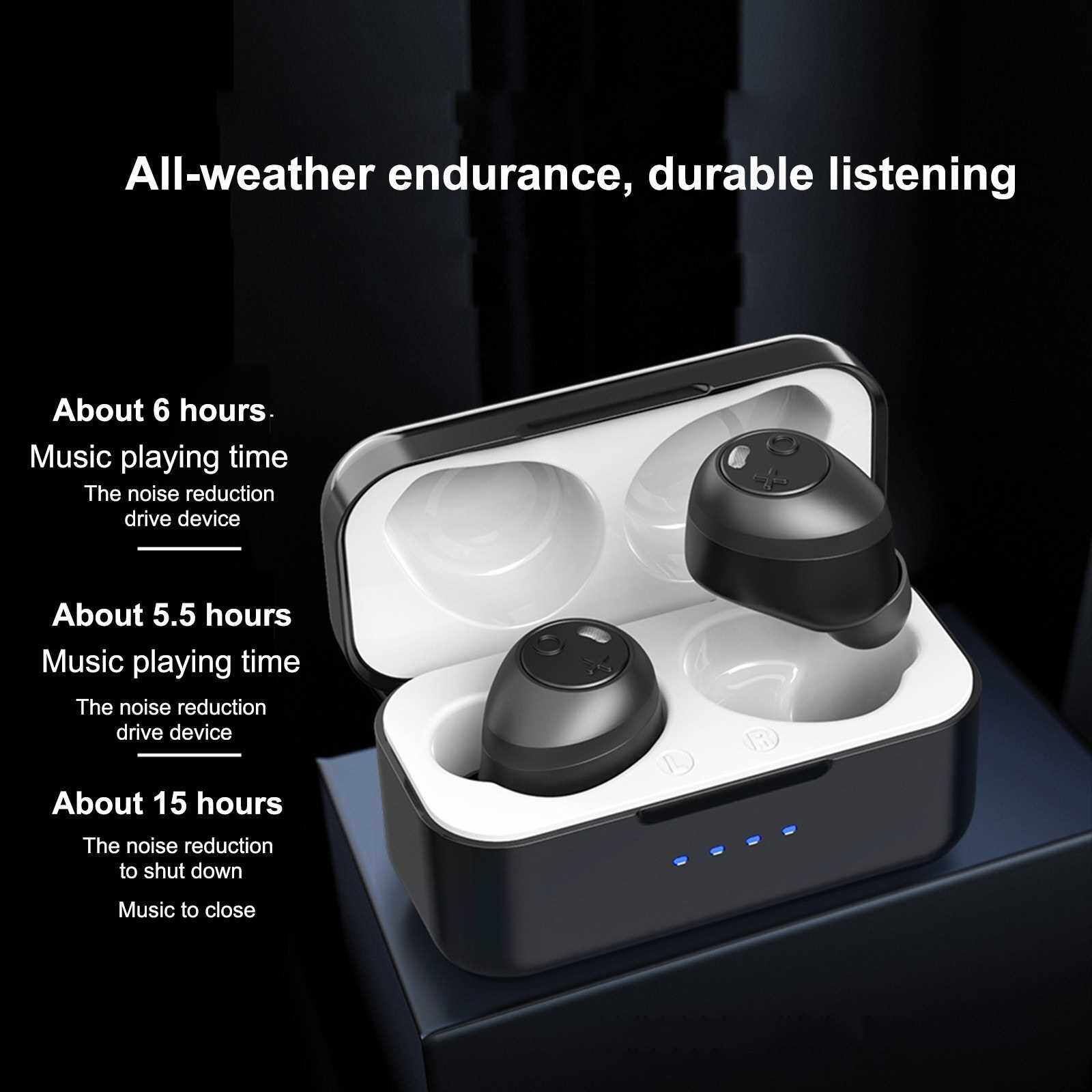 ANC X8 Active Noise Reduction Headphones TWS Headset Bluetooth 5.0 Earphone ANC Wireless Earbuds Built-in Microphone with 550mAh Charging Box (Black)