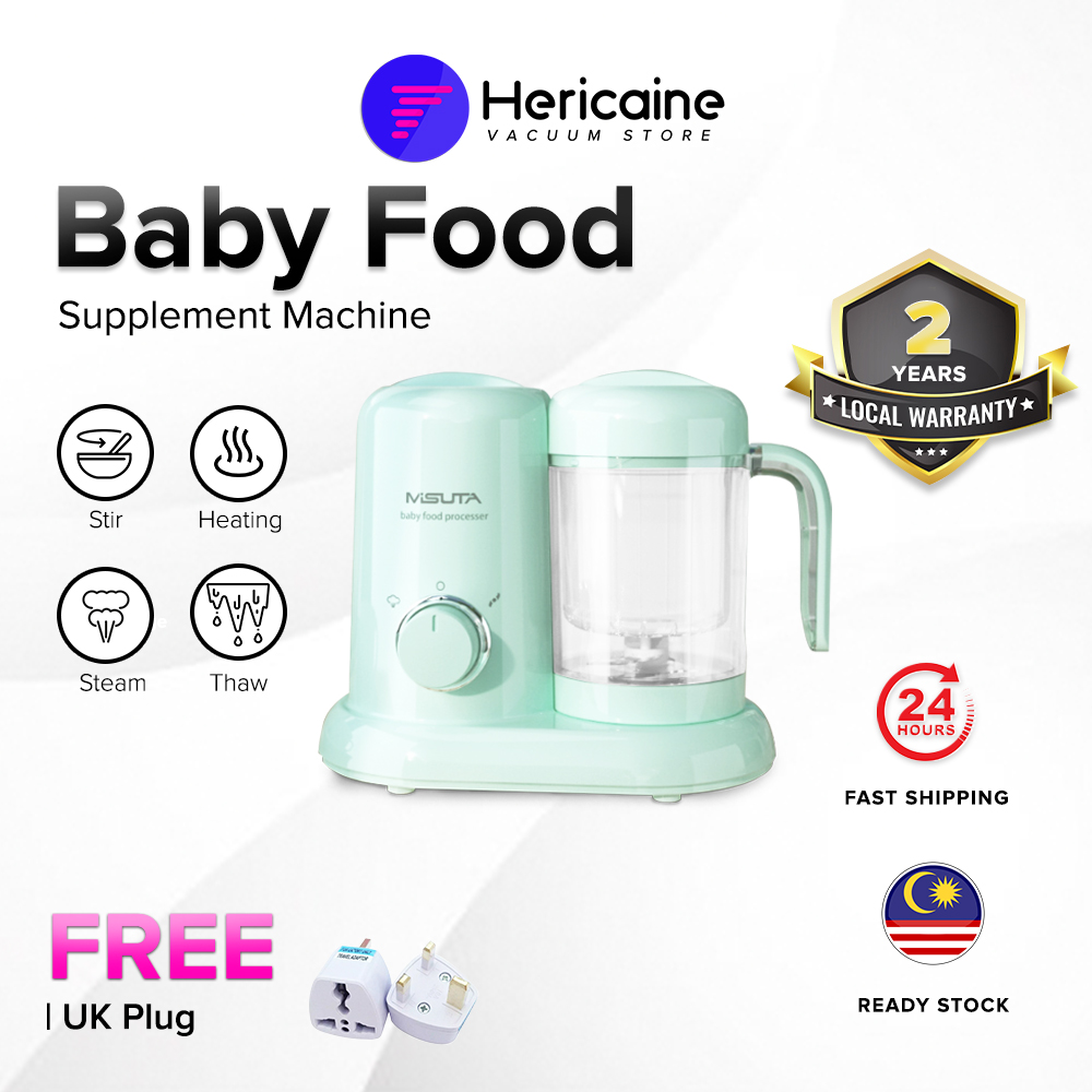 Hericaine X Misuta 4in1 Baby Food Processor Functional Mixer Grinder Blender Steam Heating Mash Porridge