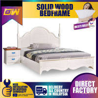Queen / King Size Fully Solid Wood Bed Frame/ Wooden Bedframe / Wooden Bed Bed / Adult Bedframe / Large Bed / Homestay Bed / Master Bedroom Bed / Katil Kayu