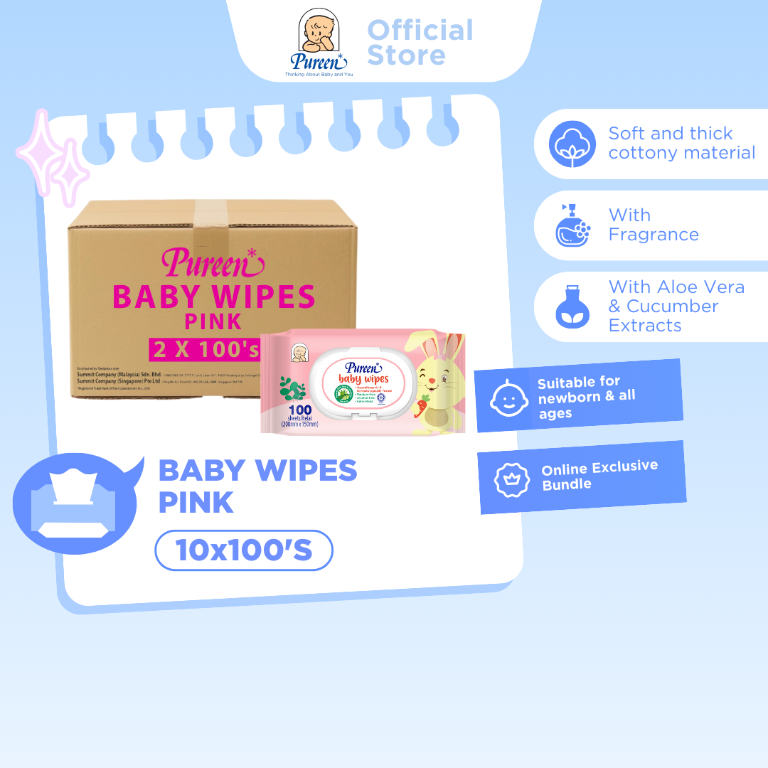 [BUNDLE DEALS] Pureen Baby Wipes (2x100S @ 5 packs)