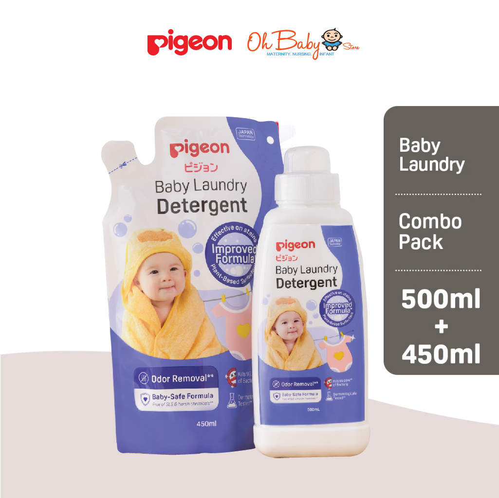 Pigeon Baby Laundry Detergent Bottle 500ml + 450ml refill Package | Oh Baby Store