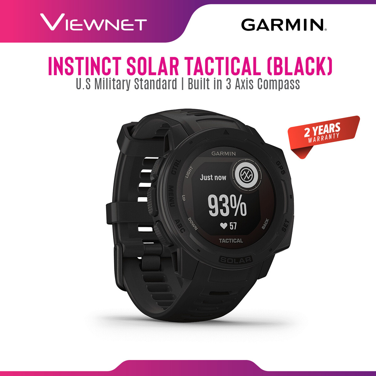 (New 2020) Garmin Instinct Solar, Tactical Edition, RUGGED OUTDOOR GPS SMARTWATCH