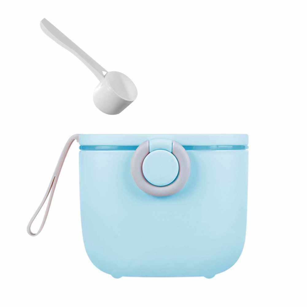 500ml Baby Milk Powder Formula Dispenser Portable Milk Powder Container with Scoop Scraper for Baby Boys Girls (Blue)