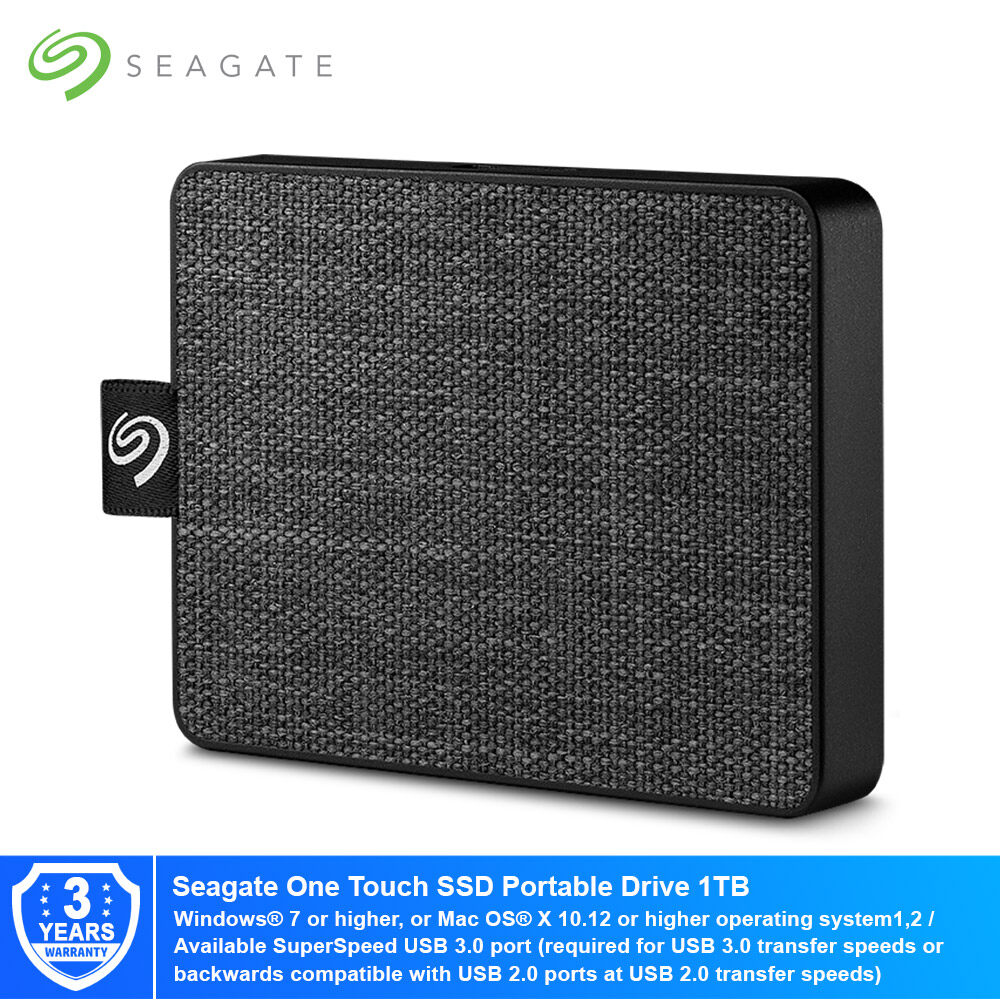 Seagate® One Touch SSD Portable Drive- Black/White - STJE10004