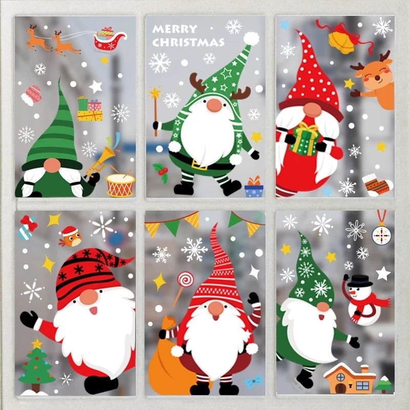 Miếng dán tĩnh điện kính cửa sổ giáng sinh 20*30cm miếng dán trang trí ông già noel đồ trang trí năm mới 2022