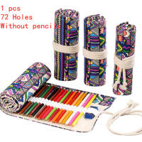 Dukeen 12/24/36/48/72 Hole Colorful Cloth Pencil Case Stationery Cosmetic Pencil Storage Bag Pencil roll School Supplies 050045