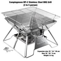 CAMPINGMOON Foldable Stainless Steel Barbecue Grill BBQ Pit Camping Grill Net MT-2 / MT-3