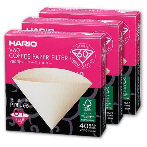 Hario V60 Filter Paper 01 Size VCF0140M (3 Pack) Brown PGMall