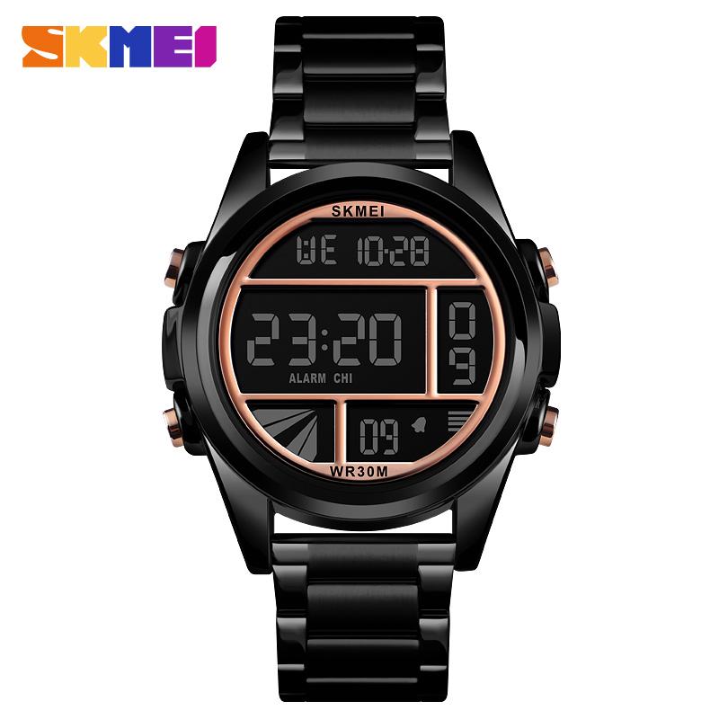 Skmei đồng hồ thời trang nam mới đồng hồ kỹ thuật số chống nước đồng hồ bấm giờ đồng hồ đeo tay thể thao bằng thép không gỉ đồng hồ nam 1448