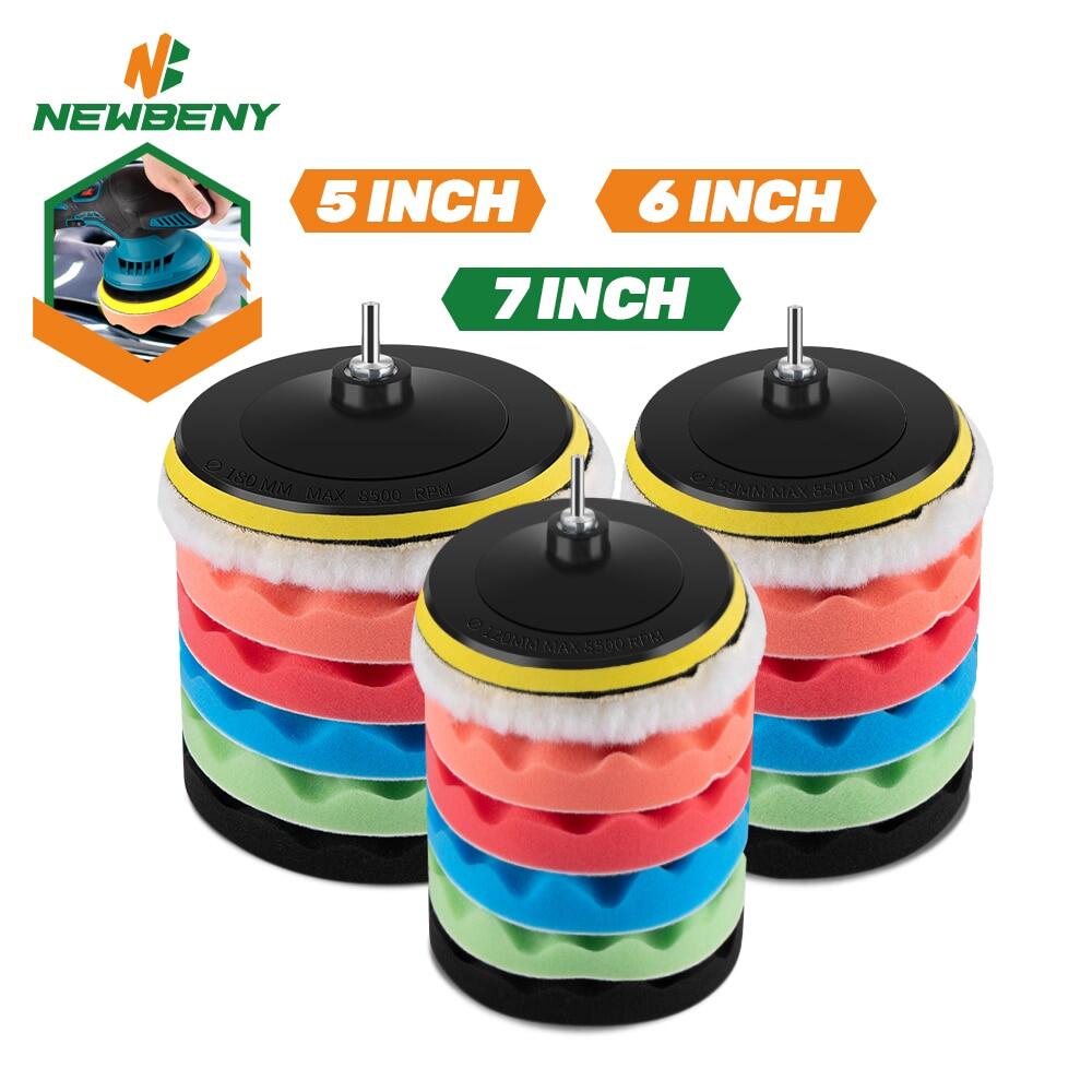 8 cái 5 inch 6 inch 7 inch đánh bóng xe Bộ miếng lót tự động đánh bóng bọt sáp Dụng cụ đánh bóng ô tô đầu cặp khoan loại bỏ vết trầy xước dụng cụ vệ sinh