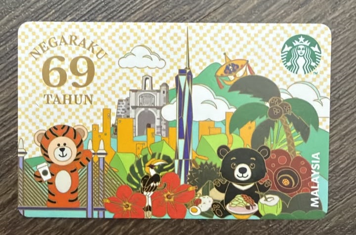 Starbucks Card with Credit (RM100) with 1 Free Drink (1 Free Drink Voucher & RM6.90 Voucher until 30 AUGUST 2026) Special Edition [Negaraku 69 Tahun]