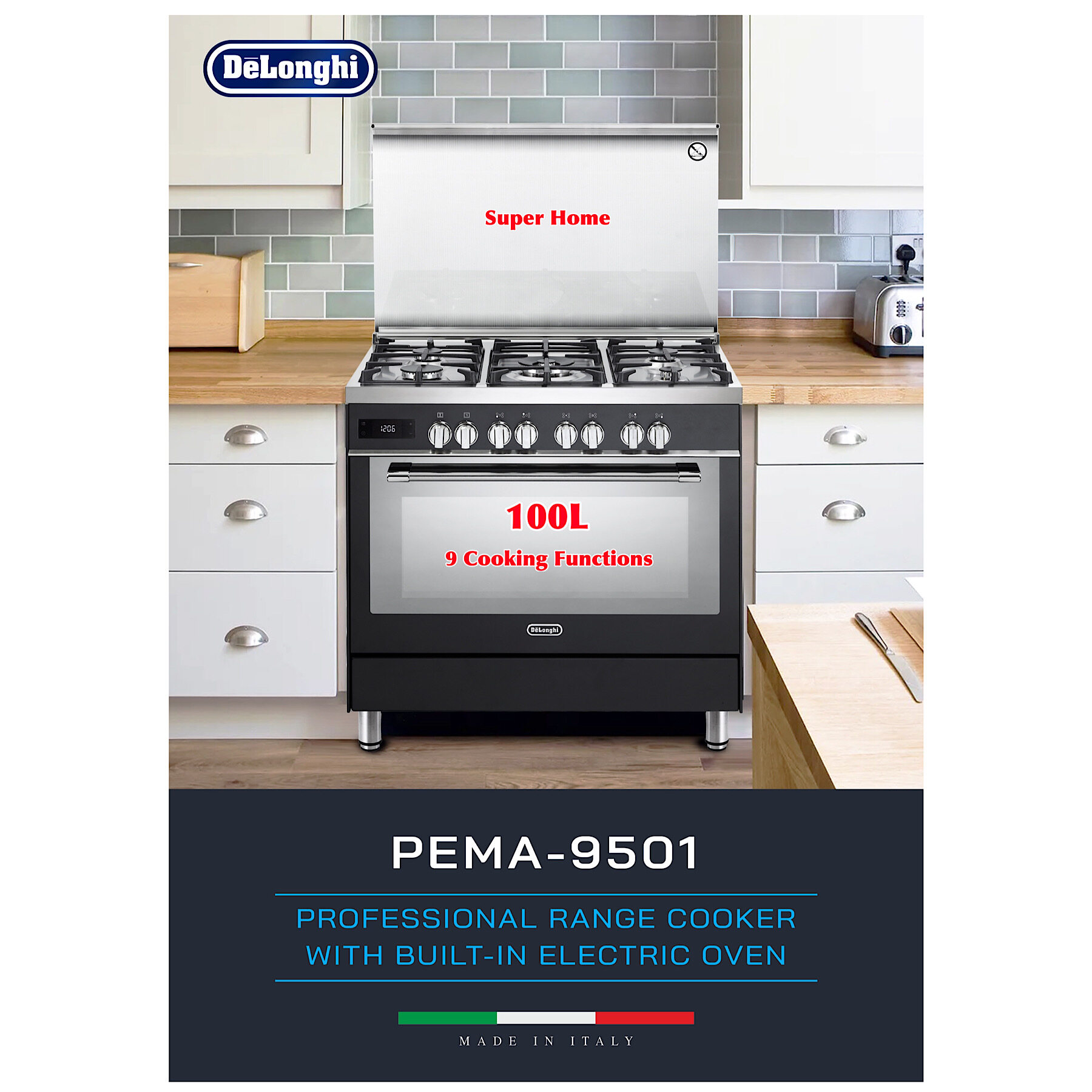 DeLonghi Free Standing Cooker PEMA 9501 Delonghi Professional Range