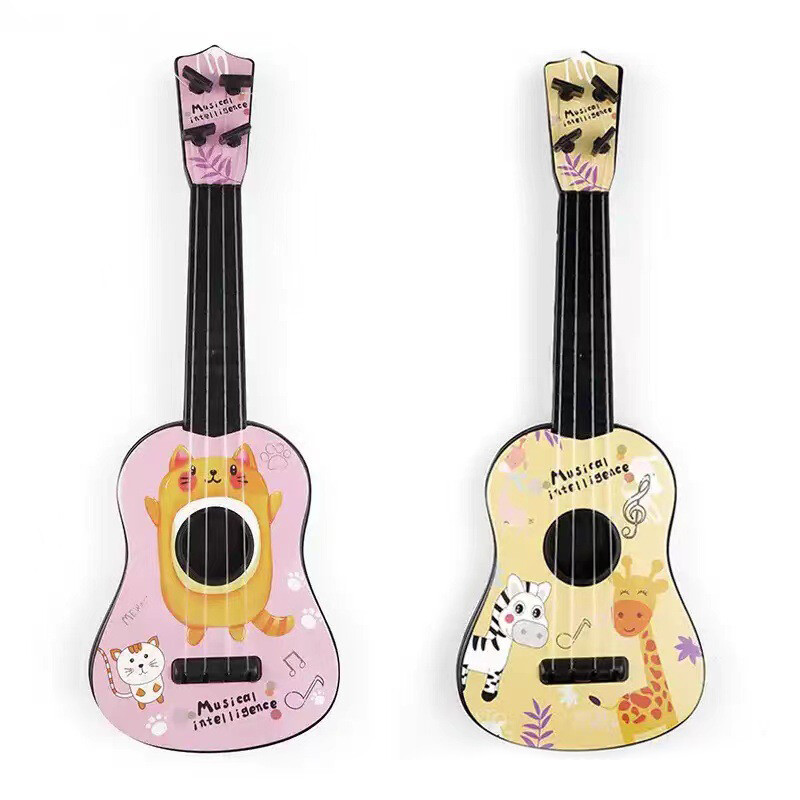 Đàn Ghi Ta Mini Đàn Ukulele Hoạt Hình Nhạc Cụ Giáo Dục Trẻ Em Mới Bắt Đầu Cho Bé Trai 5 Đến 6 Tuổi