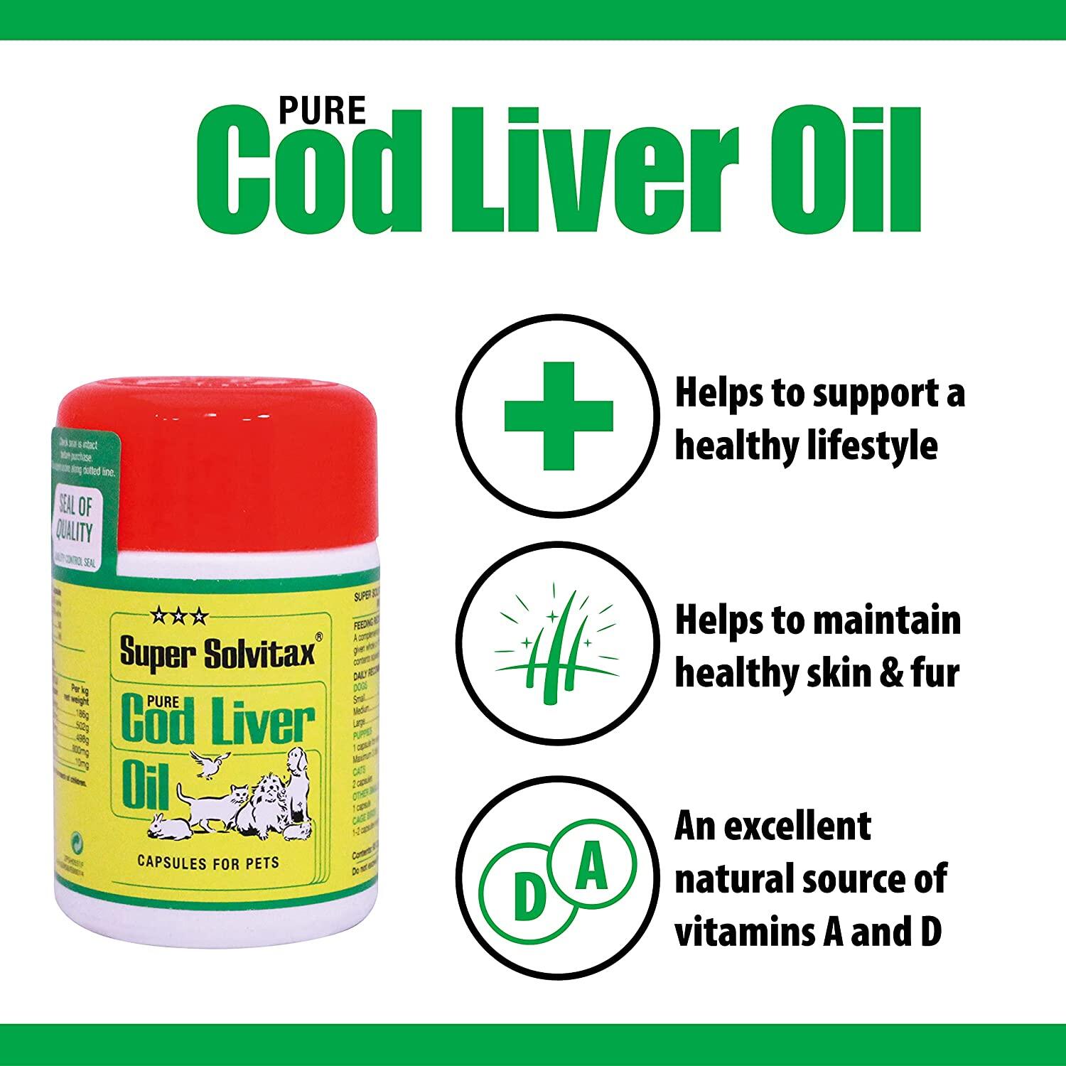 Super Solvitax Pure Cod Liver Oil Capsules for Pets 90 Capsules minyak ikan kod hair & skin bulu cantik