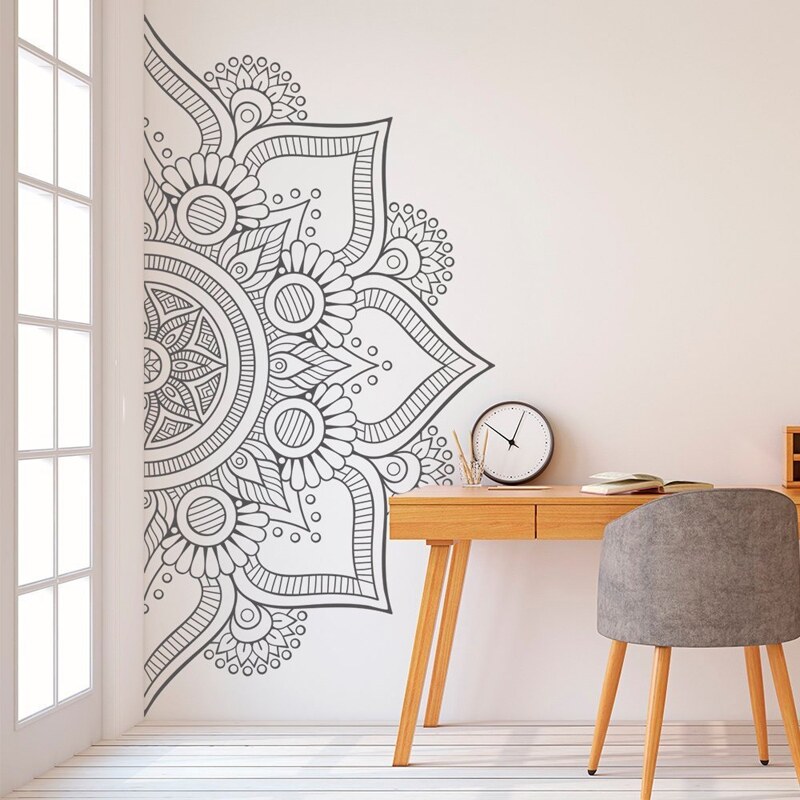 {Duolami Store} đề can đầu giường nửa Mandala Đề can dán tường phóng túng phòng ngủ phòng tập Yoga T