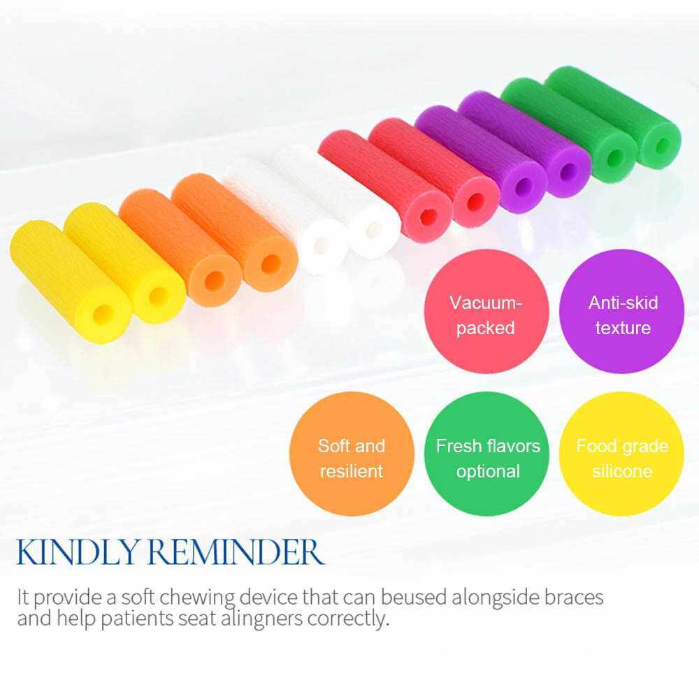 2Pcs/box Aligner Chewies Invisible Retainer Seater Orthodontic Silicone Stick Tooth Aligner Oral Dentist Tools (Green)