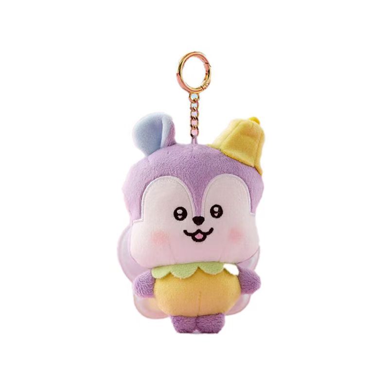 BT21 Spring Fairy Tale & Bee Series Cute Plush Keychain Jungkook V Taehyung Character Bag Pendant Kawaii Collectible Gift for Girls