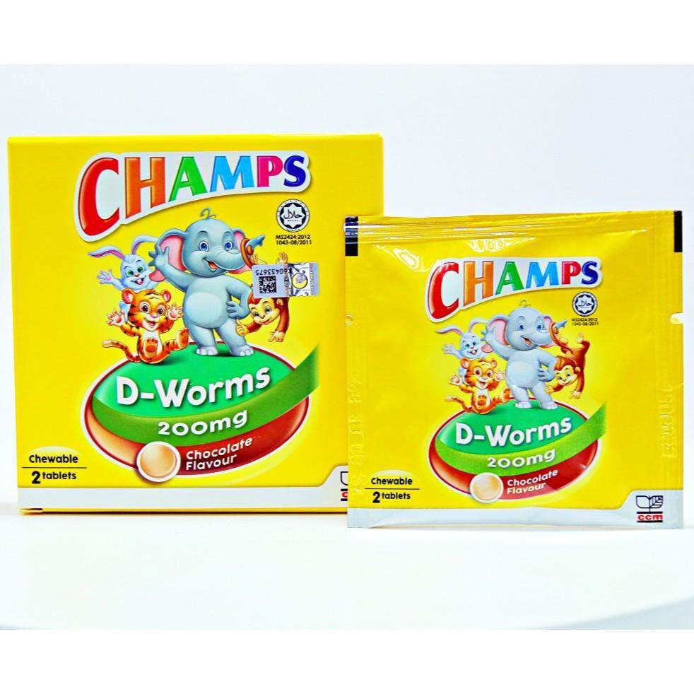 CHAMPS D-WORMS 6 CHOCOLATE CHEWABLE TABLETS 2 TABLETS