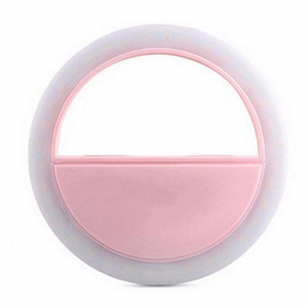 Portable Selfie L-ED Light Ring Fill Camera Flash for Mobile Phone Universal (Pink, Cell) (Pink)