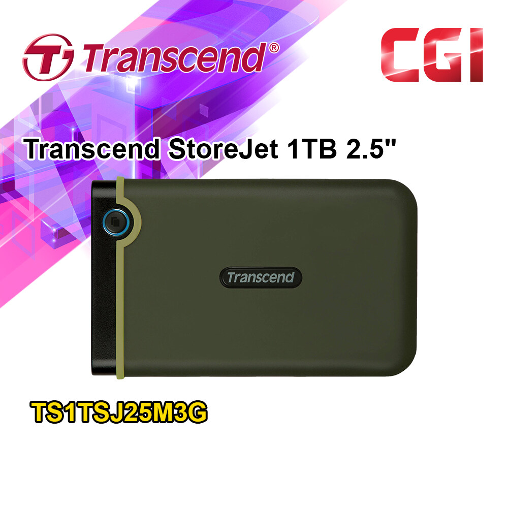 Transcend StoreJet 25M3 Slim 1TB 2.5  Portable HDD - Military Green (TS1TSJ25M3G)