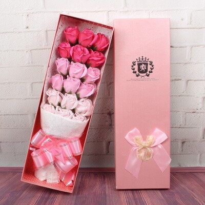 Valentine Gift 18pcs Flower Soap Mini Doll Valentine Day Birthdays Wedding Gift [READY STOCK]