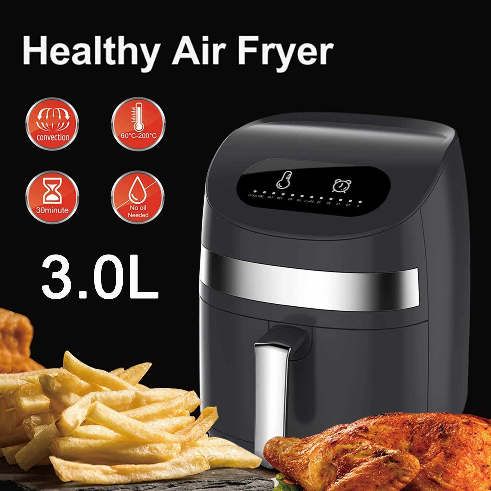 People's Choice Air Fryer 1000W 3L Electric Hot Air Fryer Oven with LED ...