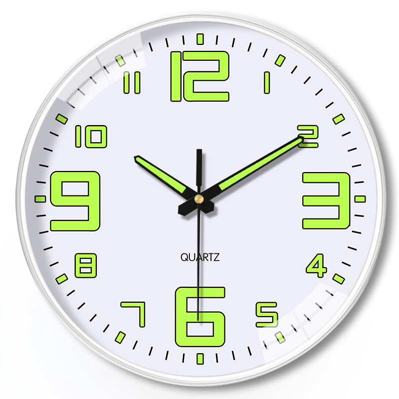 Round Silent Wall Clock Light Glow In The Dark Time Accuracy Fashion Round Digital Clock