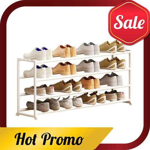 90.5*22.5*47.1CM 4 Tier Shoes Rack 16-Pair Shoe Storage Organizer Shelf Houseware for Home Entryway Door White (Standard)