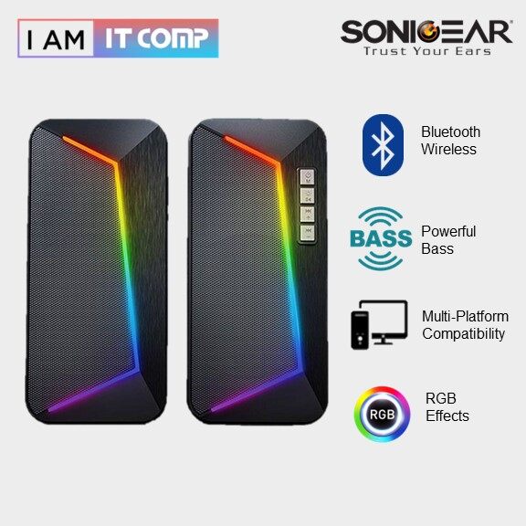 SonicGear IOX 2 Stereo Bluetooth 2.0 Speakers With Powerful Bass | RGB Effect