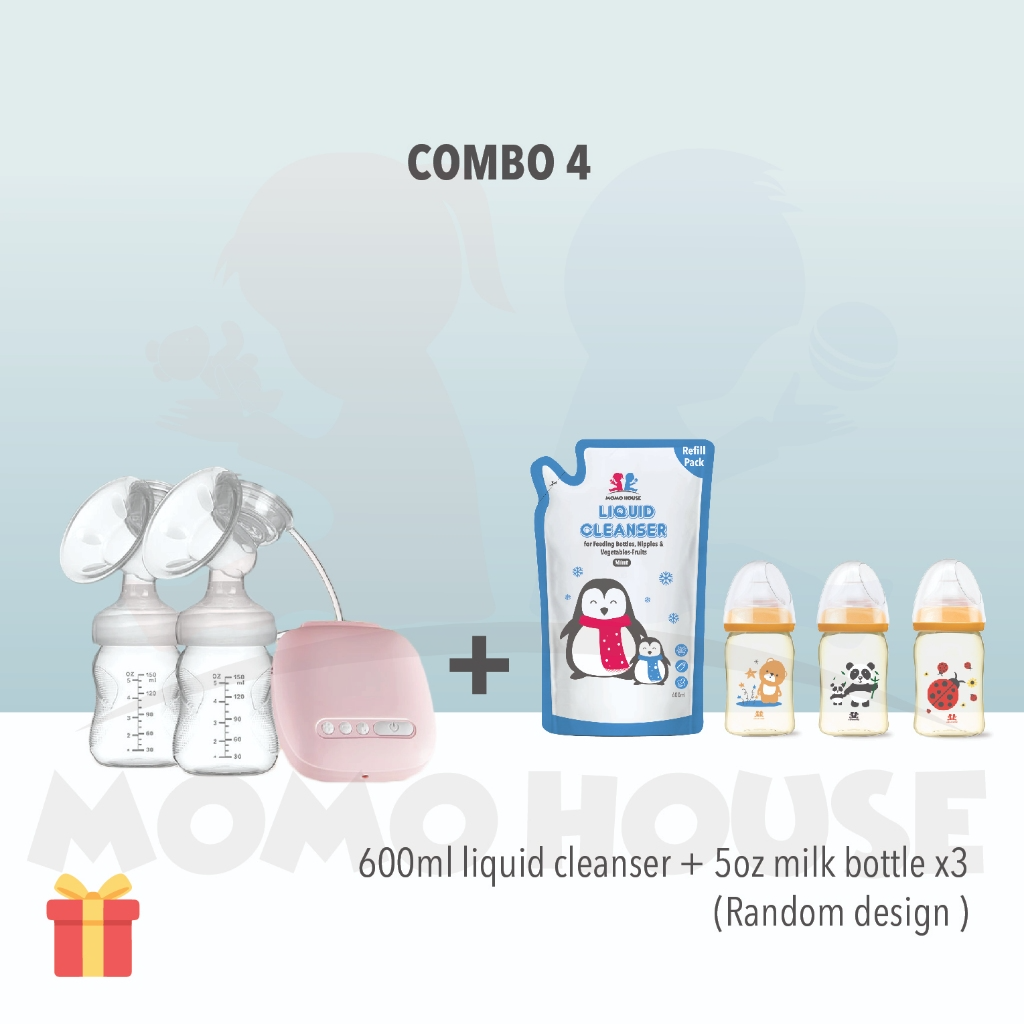(NEW) Double Electric Breast Pump with Bottle Feeding - Pam Susu Feeding Bottle