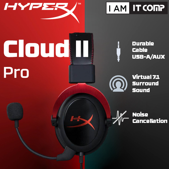HyperX Cloud II Pro Gaming Headset Red ( KHX-HSCP-RD )