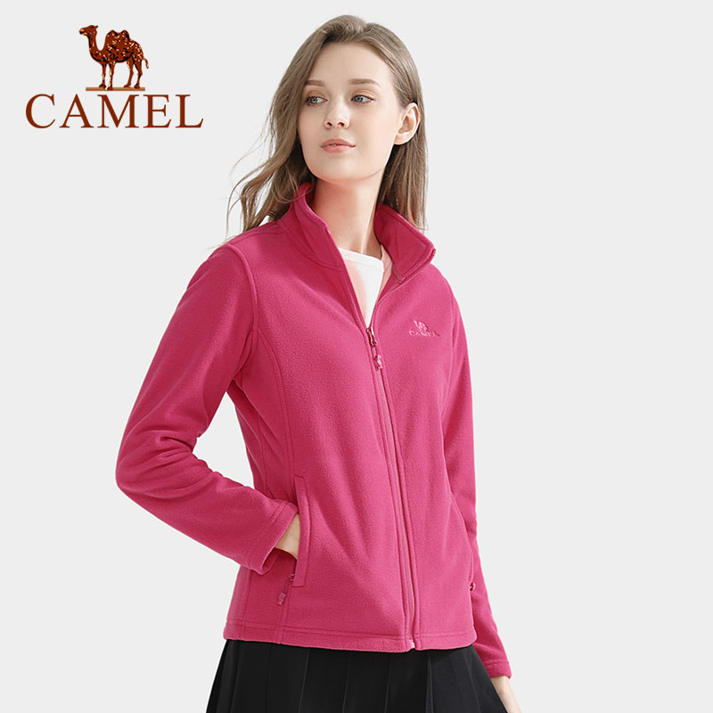 Camel Áo Nỉ Nữ Ngoài Trời Áo Nỉ Thêu Mùa Xuân Mùa Đông Áo Nỉ Dài Tay Có Khóa Kéo Thời Trang Cho Nữ