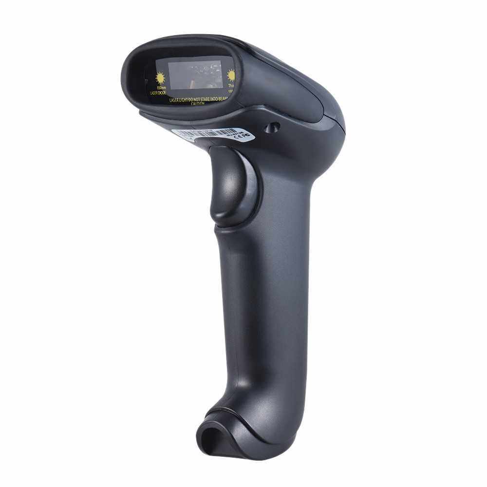 2.4G Wireless Handheld Barcode Bar Code Scanner Reader with Receiver USB2.0 Cable for Supermarket Library Express Company Retail Store Warehouse (Black)