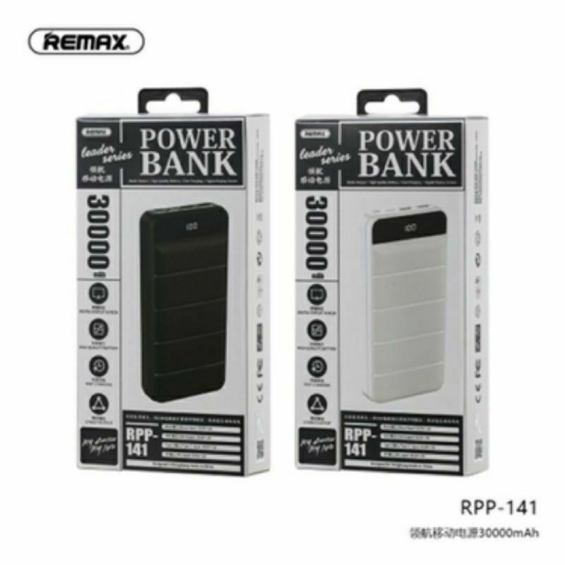 Original Remax RPP-141 Leader Series 30000mAh 2 USB Port Output3 input Power Bank
