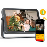 【One year warranty】 Kodak 10 Inch WiFi Digital Photo Frame with Rechargeable Battery1920*1200 FHD Touch Screen Wide Picture Screen Clear with 64GB Storage Share Photo Video Music via APP with Family Instantly