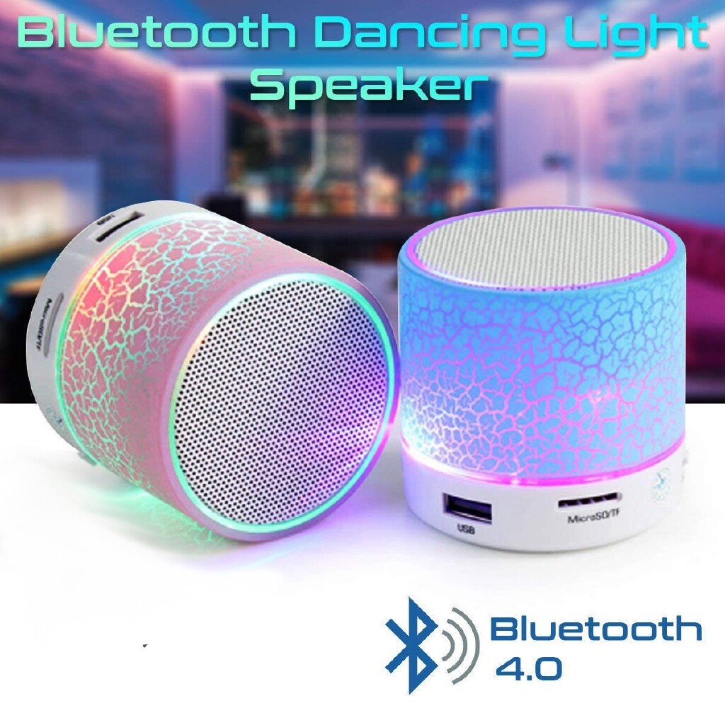 Colorful LED Light Mini Portable Bluetooth Speaker Support USB/ AUX/ TF Card/ FM