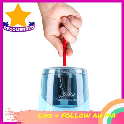 Best Selling JIELISI Small Electric Pencil Sharpener Portable Cute Pencil Sharpener Battery Operated Fast Sharpern for 6.5-8mm Colored Pencils for Home Office School Classroom Students Artists (Blue)